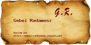 Gebei Radamesz névjegykártya